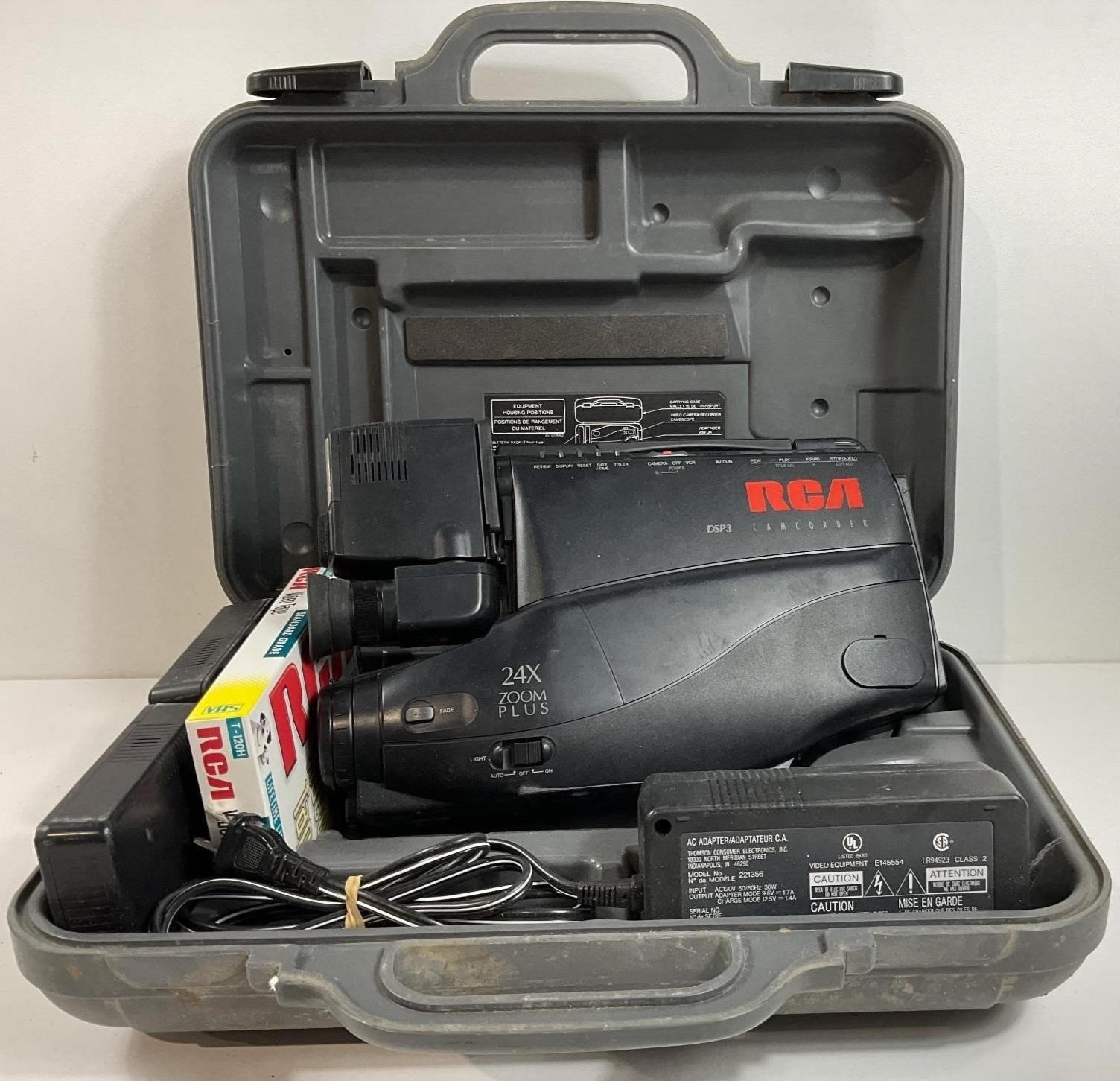 Vtg RCA camcorder with case