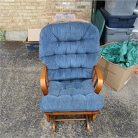 Rocking chair with ottoman.