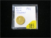 1911 $2.50 gold Indian Head Quarter Eagle
