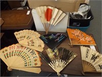 (7) Silk & Paper Oriental Fans