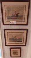 (3) horse related vintage and antique prints: