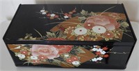Vintage lacquered floral lift top tissue box
