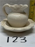 Vtg mini ceramic pitcher & bowl