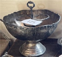 Silver serving bowl - footed