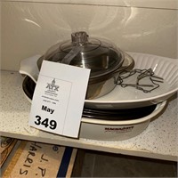 Microwave Roaster, Ceramic Au Gratin Dish, & Bowl