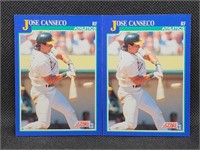 2- 1991 Score #1 Jose Canseco Baseball Cards