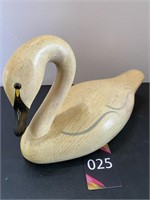 Hand Painted Wood Swan 6"H