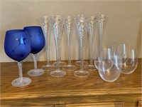 Festive Selection of Champagne and Wine Glasses
