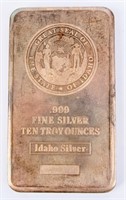 Coin 10 Troy Ounces of .999 Fine Silver Idaho