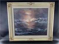 Mirabel original oil on canvas "Churning Sea" canv