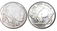 One 1 oz Silver Buffalo Design Round