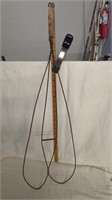 Vintage rug beater -39" - metal with wood handle