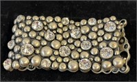 Vintage glass rhinestone bracelet large good shape