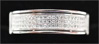 Men's Sterling Silver White Sapphire Band