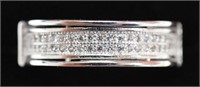 Ladies Sterling Silver White Sapphire Band
