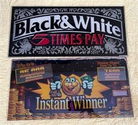 L - BLACK & WHITE & INSTANT WINNER PANELS 19X9"(E9
