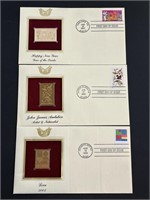 3 22 Karat Gold Stamp Covers