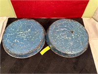 *2 BLUE ENAMAL TRAYS