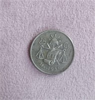 1951 25 Centavos Silver