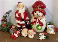 Vtg Christmas Blow Mold Decor & Ornaments