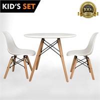 Round Table & Eiffel Chairs Set (Set of 3)