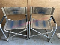 (2) Folding lawn chairs (dusty)
