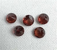 (5) 1.70Ct Round Cut Garnet Gemstones