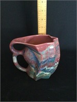 Abstract Drip Glaze Pottery Pitcher