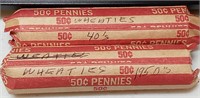 OF)  Two rolls of wheat pennies