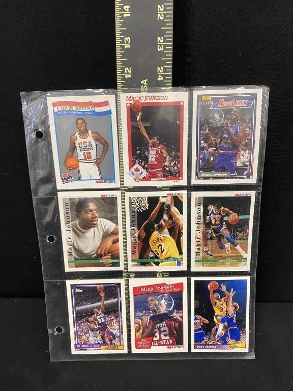 Group of Magic Johnson Basketball Cards