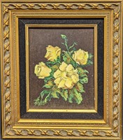 Framed Floral Original Faye Palao Oil On Board