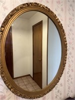 Large Oval Gold Mirror