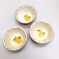 3 fruit bowls Around the Orchard pears