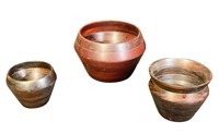 3 Wooden Handspun Bowls