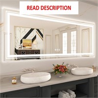 RGB LED Mirror  96x36  Dimmable  Anti-Fog