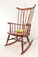 Vtg. Windsor-Style Maple Wood Rocking Chair