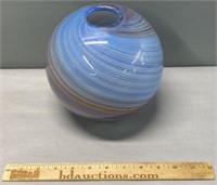 Dansk Blue Swirl Art Glass Vase