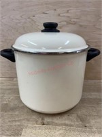 Enameled stew pot with lid