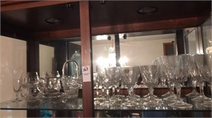 Glass stemware and crystal- shelf lot
