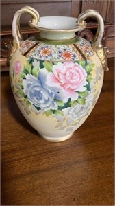 Nippon Chrysanthemums Double Handle Vase