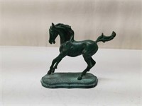 Green Patina Brass Rearing Pony Sculpture