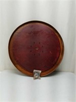Antique Round Wooden Crokinole Board + Discs