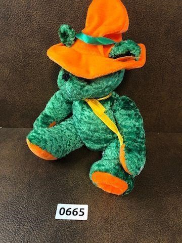 Green bear orange hat as pictured