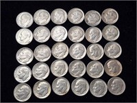 Various Dates Roosevelt Silver Dimes (30)1960-1964