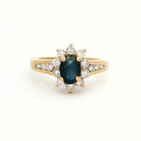 18ct Y/G sapphire and diamond ring