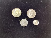 4 EARLY SILVER COINS