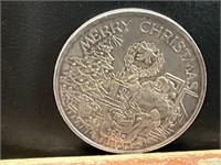 1985 MERRY CHRISTMAS SILVER ROUND