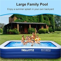 $110 SELLOTZ Inflatable Pool 120"X72"X22"