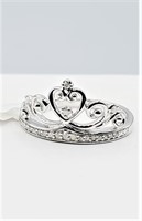 Sterling Silver Diamond Tiara Ring, 21 Diamonds