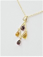 14kt. Yellow Gold Natural Multicolor Sapphire &